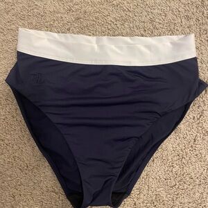Ralph Lauren Navy and White Bikini Bottoms